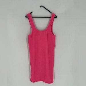 Araminta James The Bella Donna Crinkle Mini Dress In Candy Pink